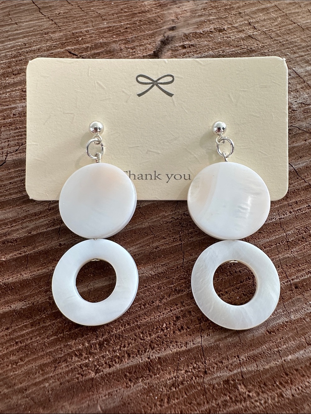 White Mother-of-Pearl Double Drop Earrings